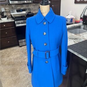 J. Crew Vibrant Blue Wool Coat with Belt